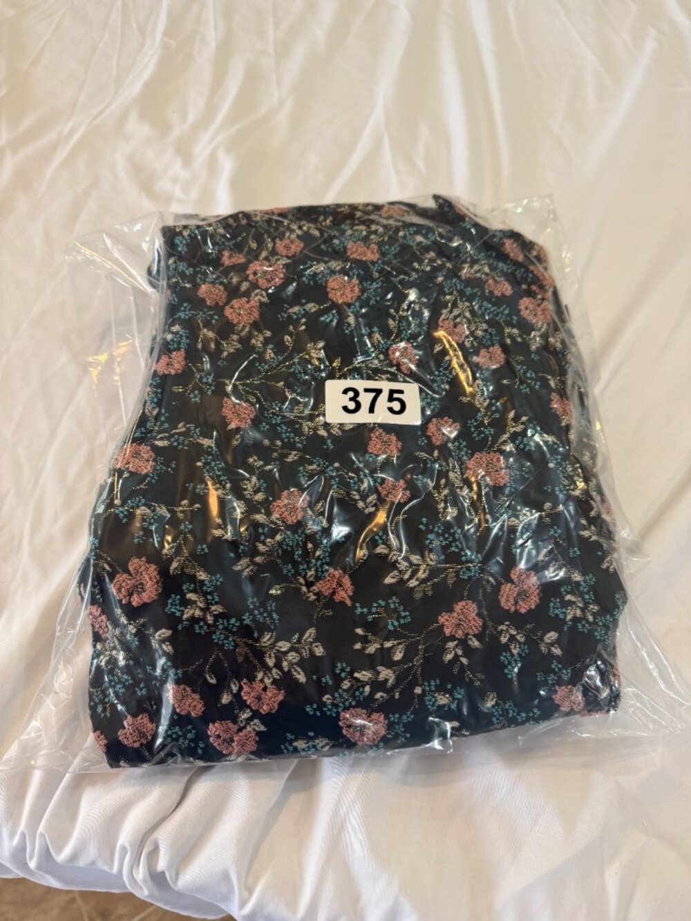 Anna Sui Floral Metallic Cropped Bomber Jacket Small Hooded Puff Sleeve Black - Picture 12 of 12